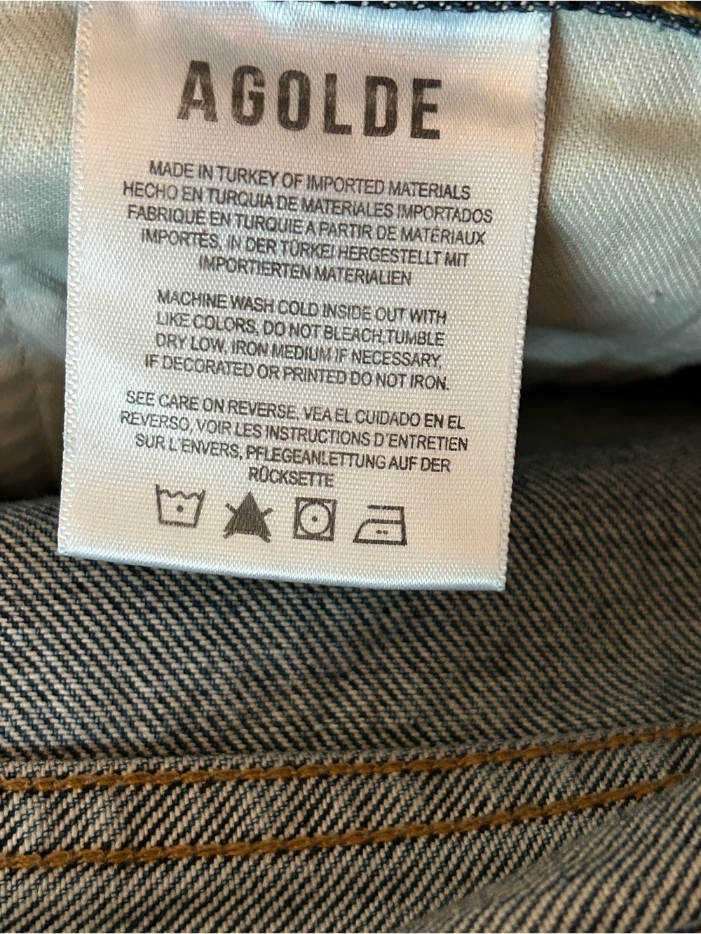 Agolde Dame Wide Leg Cuffed Jeans Tagged Size 28 Fit Size 30 Dark Wash - Picture 4 of 9